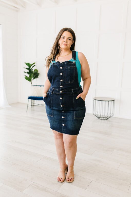 Agnes Denim Overall Dress - Fashion Are Us