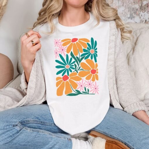 Abstract Floral Graphic Tee Ave Shops